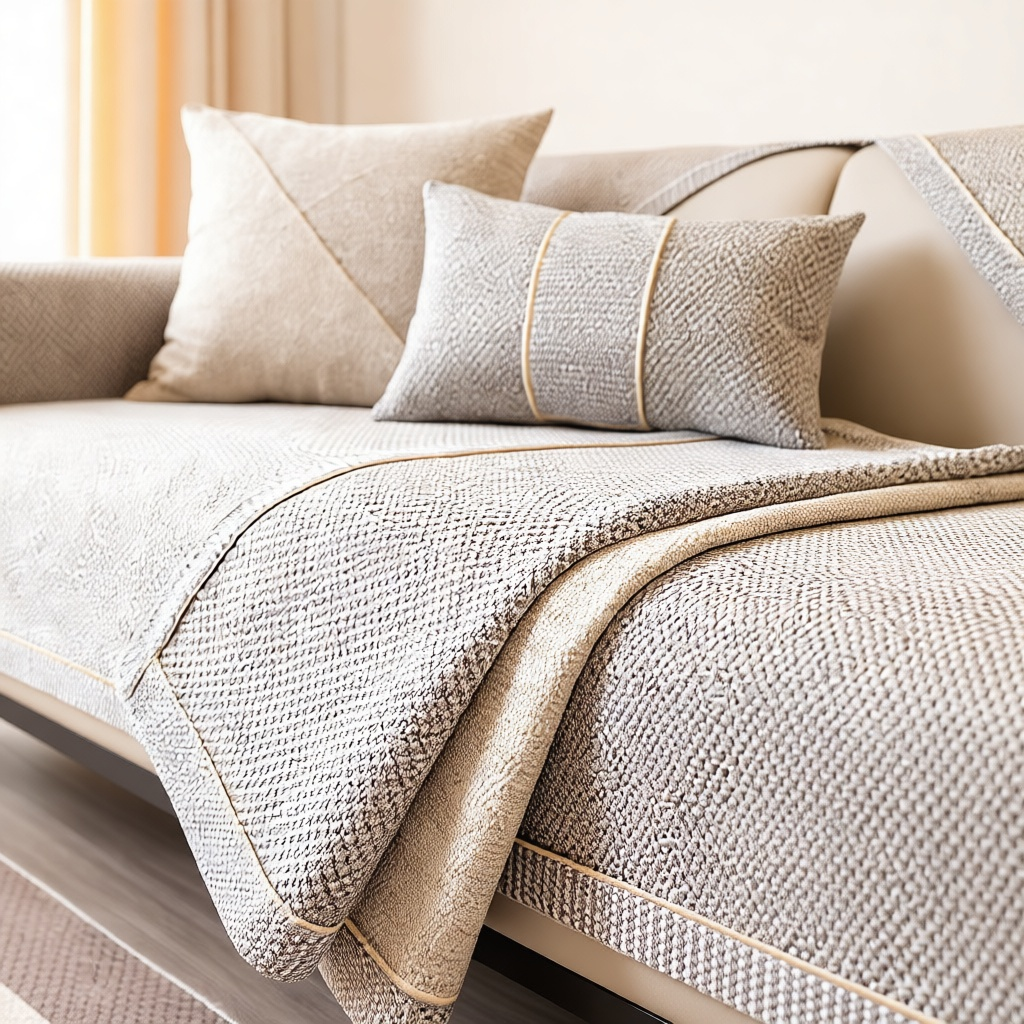 Woven Cotton-Linen Sofa Seat Cover
