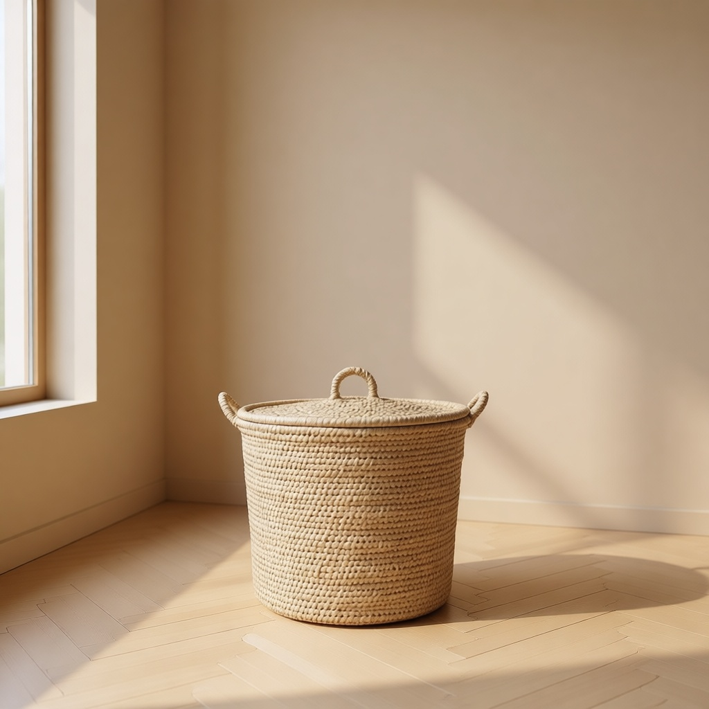 Rattan Lidded Basket