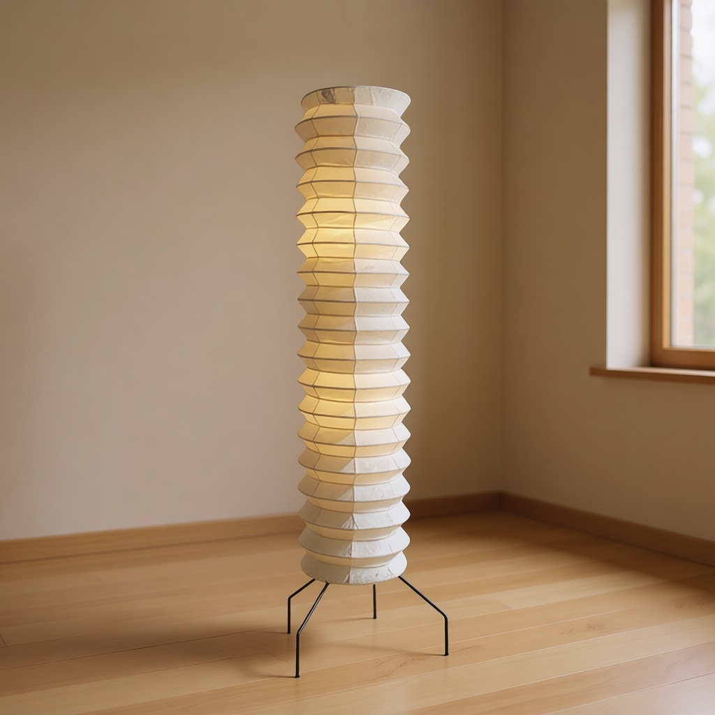 Rice Paper Column Floor Lamp