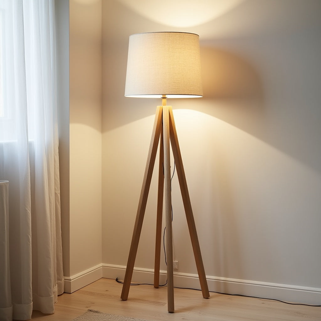 Tripode Wooden Tripod Lamp