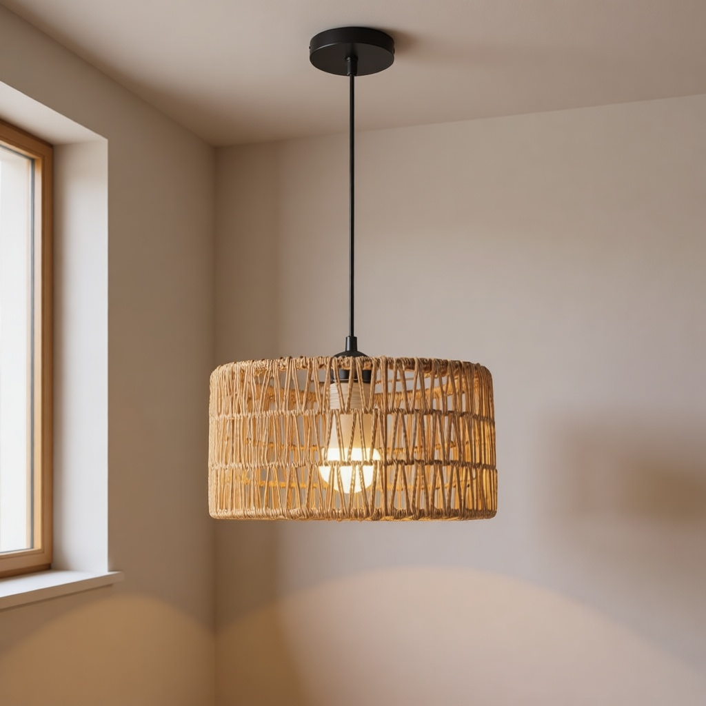 Wicker Rattan Ceiling Lamp