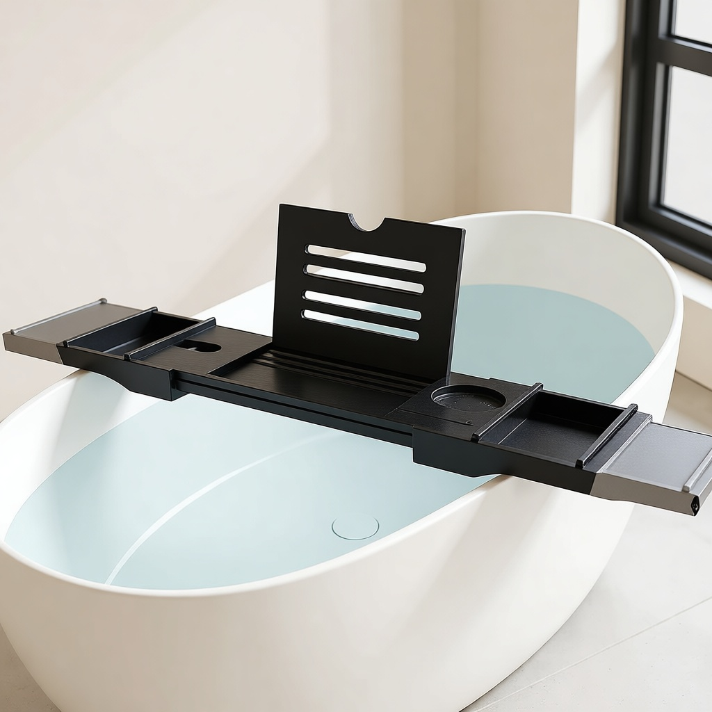 Black Bamboo Bath Board