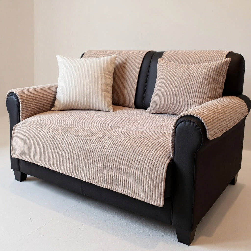 Striped chenille seat cover