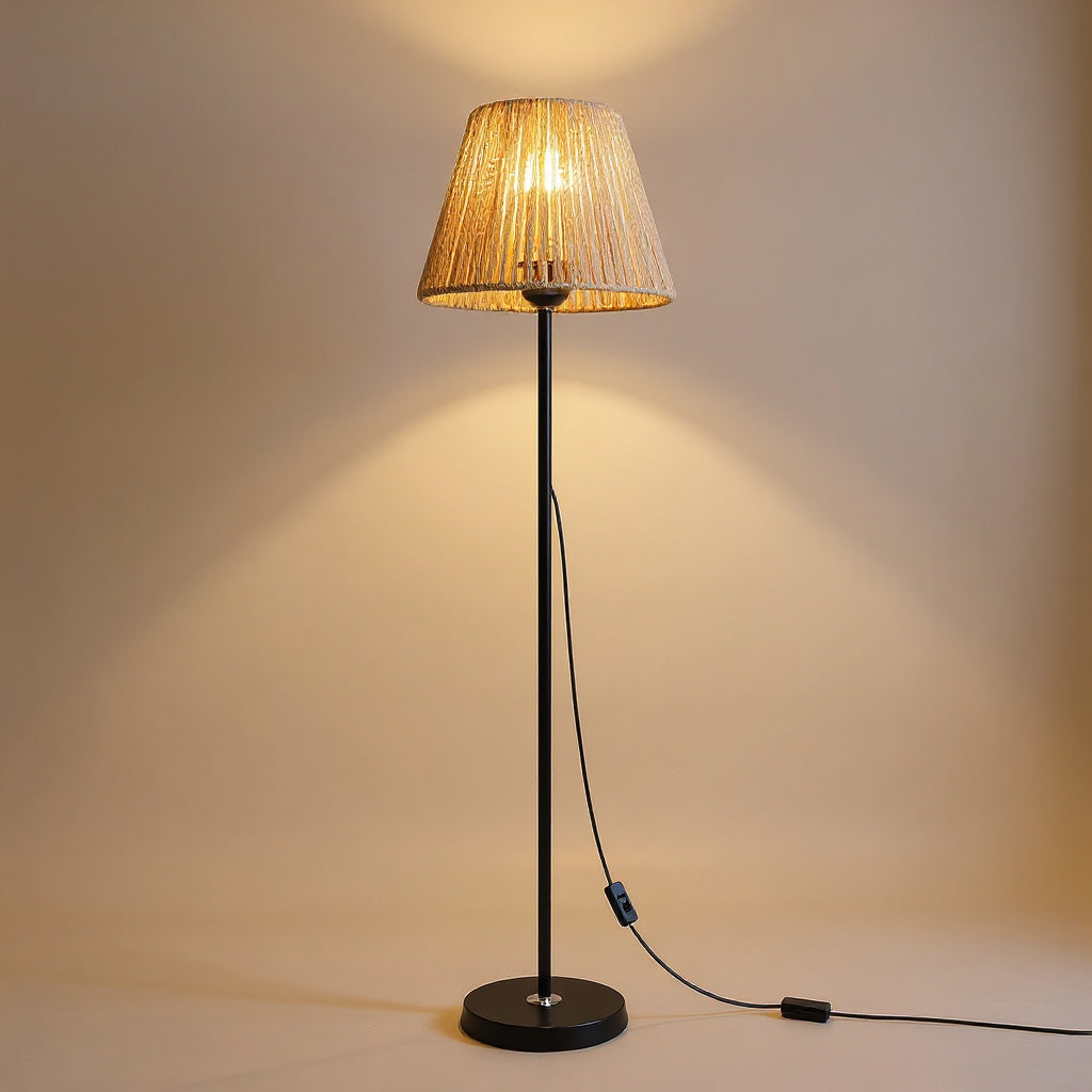 Hand-Woven Shade Floor Lamp