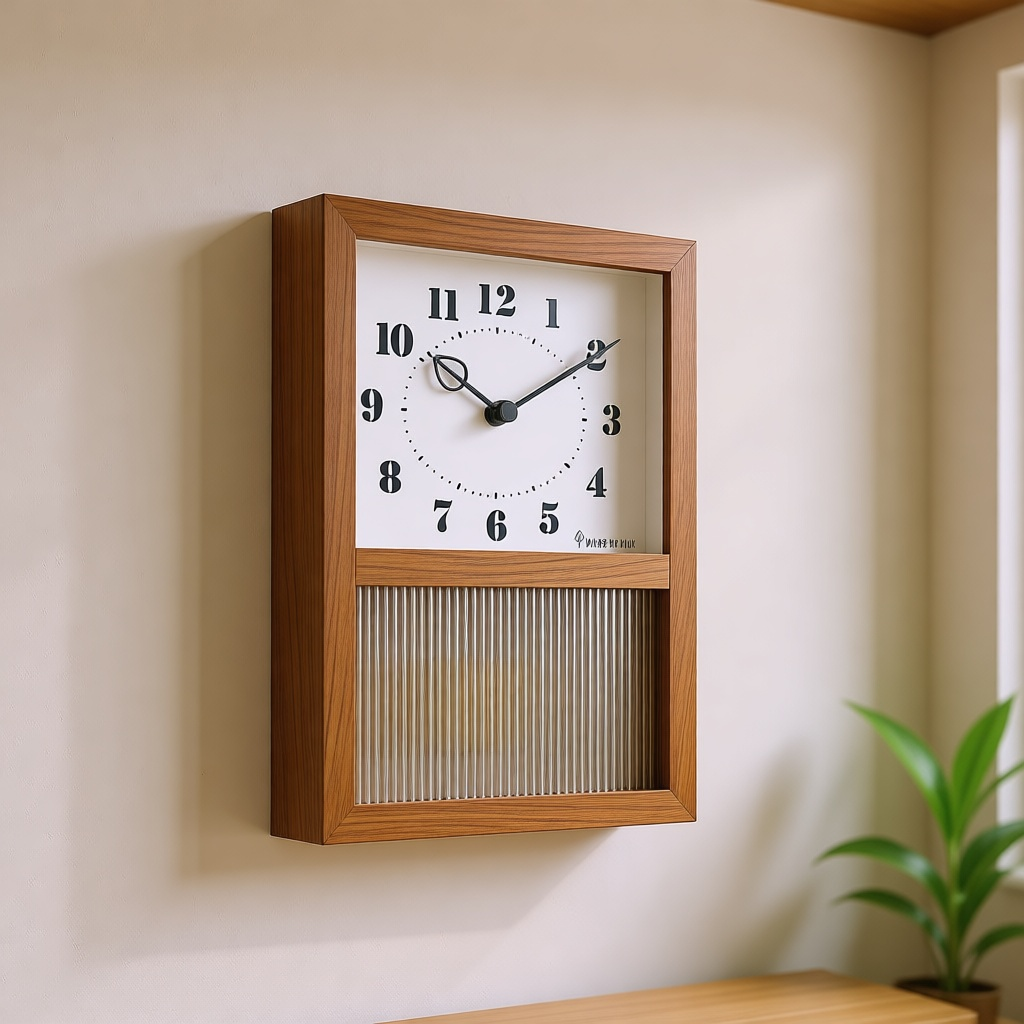 Natural Walnut Sculpted Wall Clock