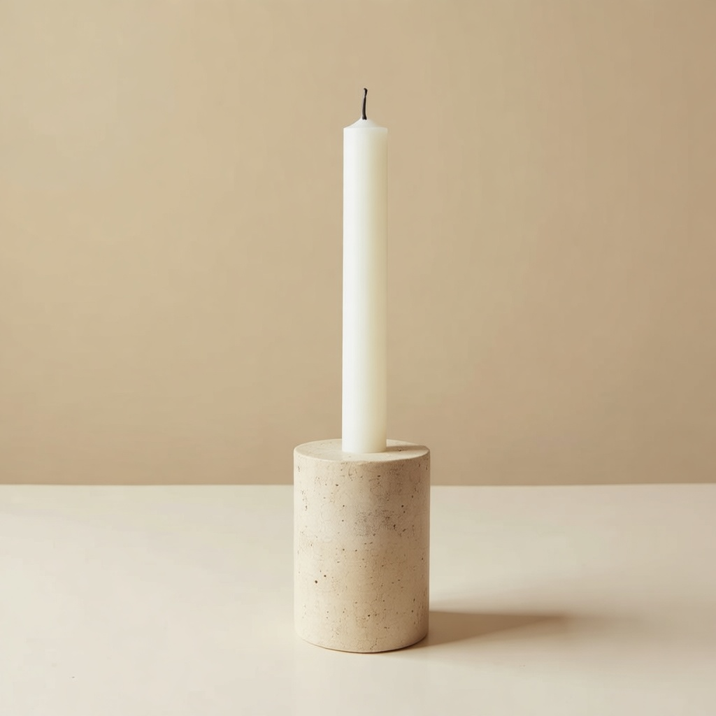 Cera Travertine Candle Holder