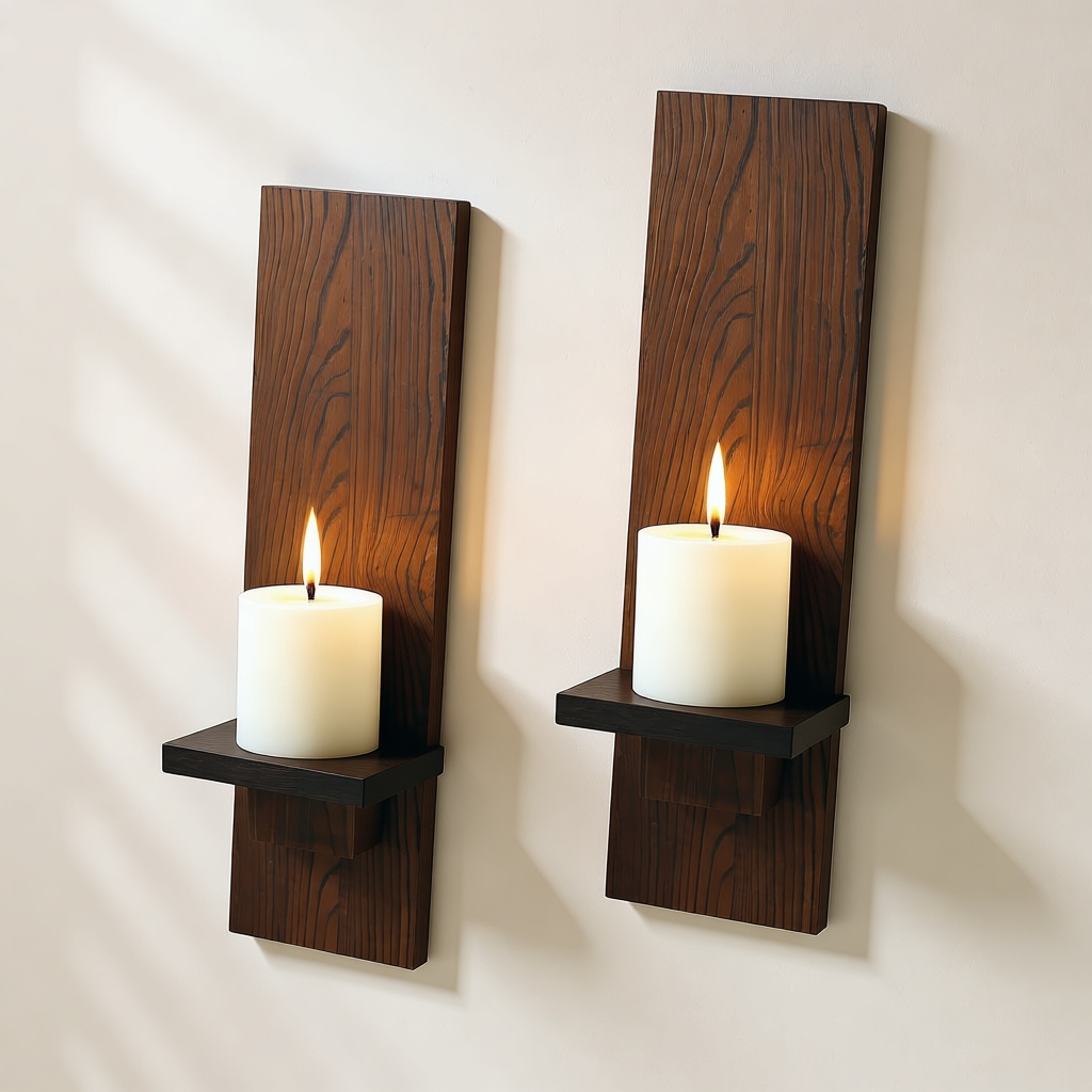 Wall-Mounted Candle Sconces (Set of 2)
