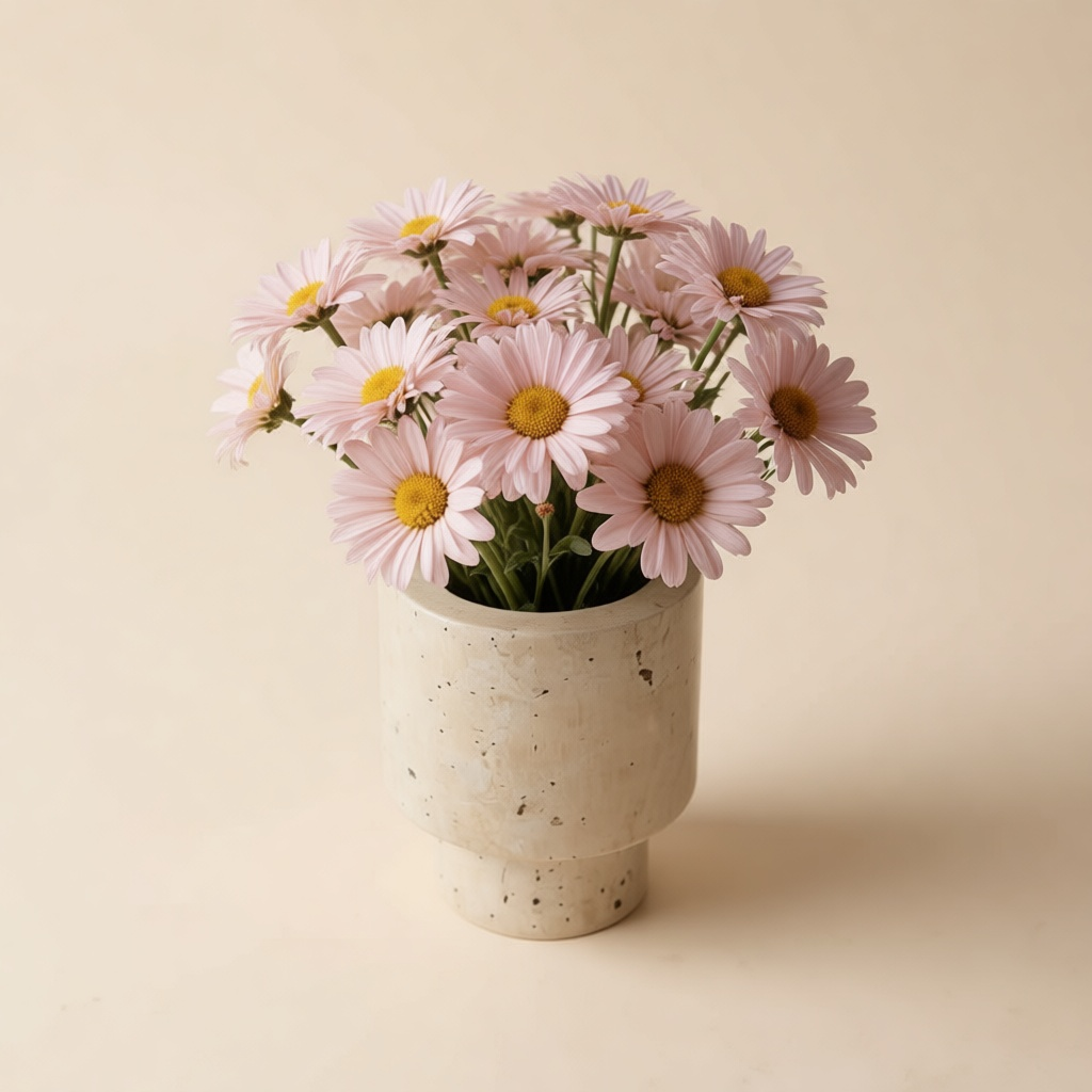 Natural Travertine Pampas Vase