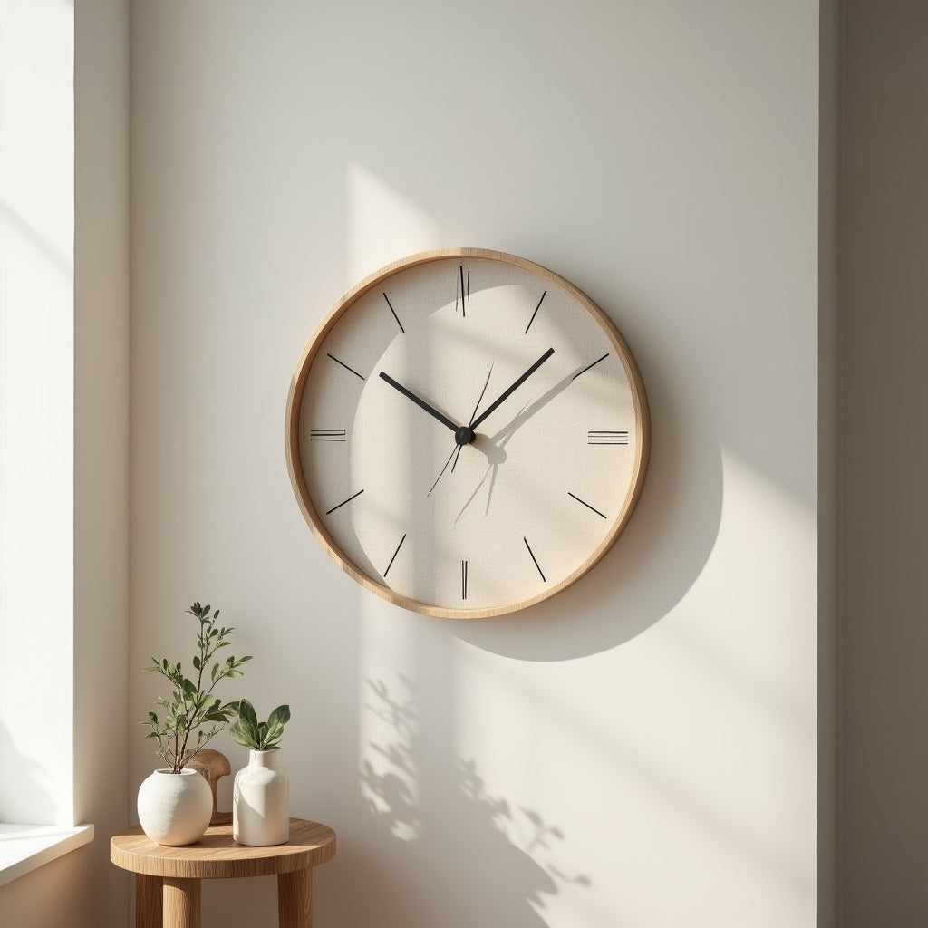 Lino Linen Face Clock