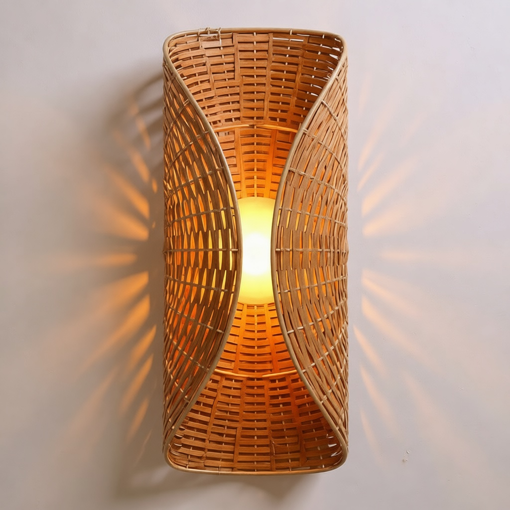Woven Rattan Wall Sconce