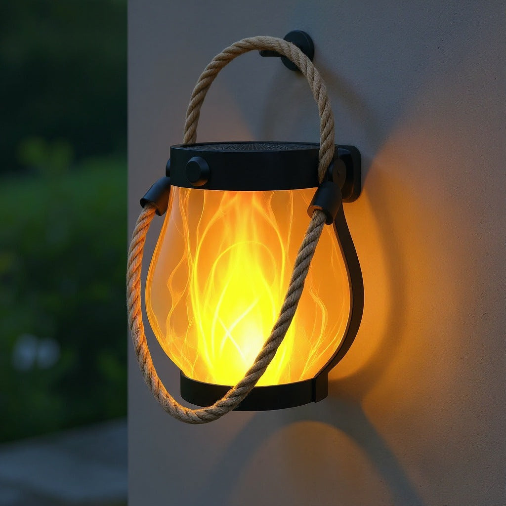 Solar Flame Rope Lantern