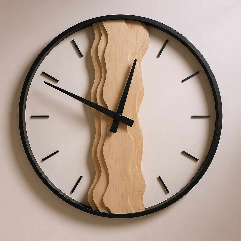 Iron & Oak Wall Clock