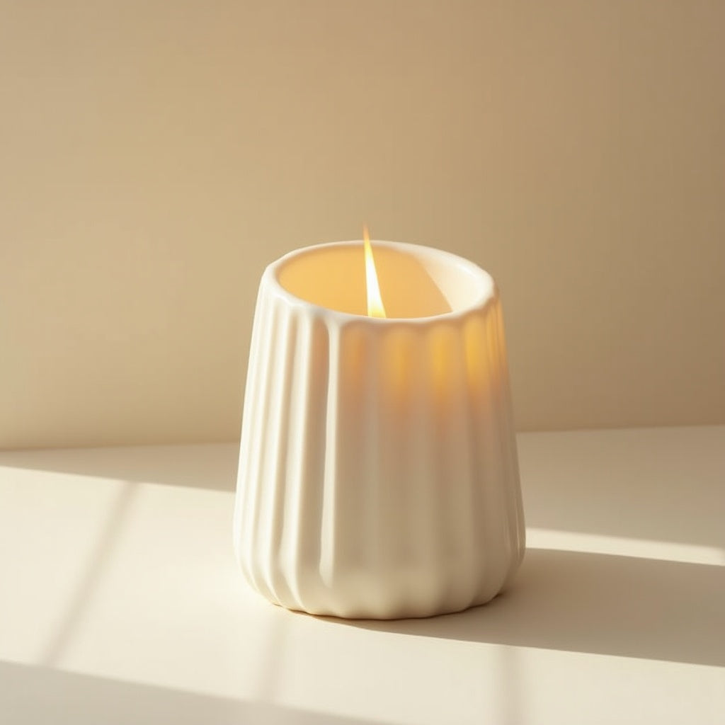 Vela Ribbed Ceramic Holder