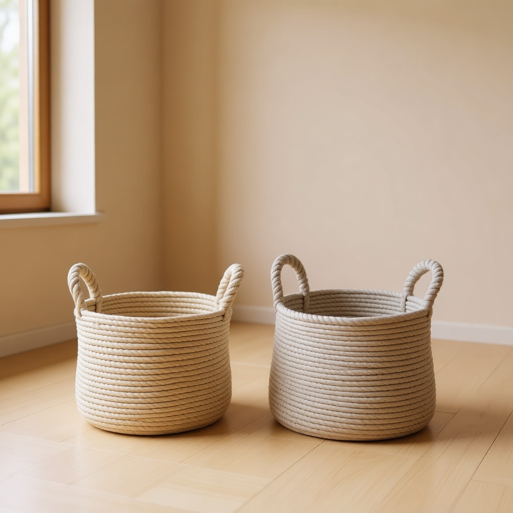 Cotton Rope Basket Pair