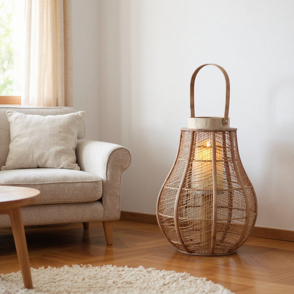 Linen Lantern Floor Lamp