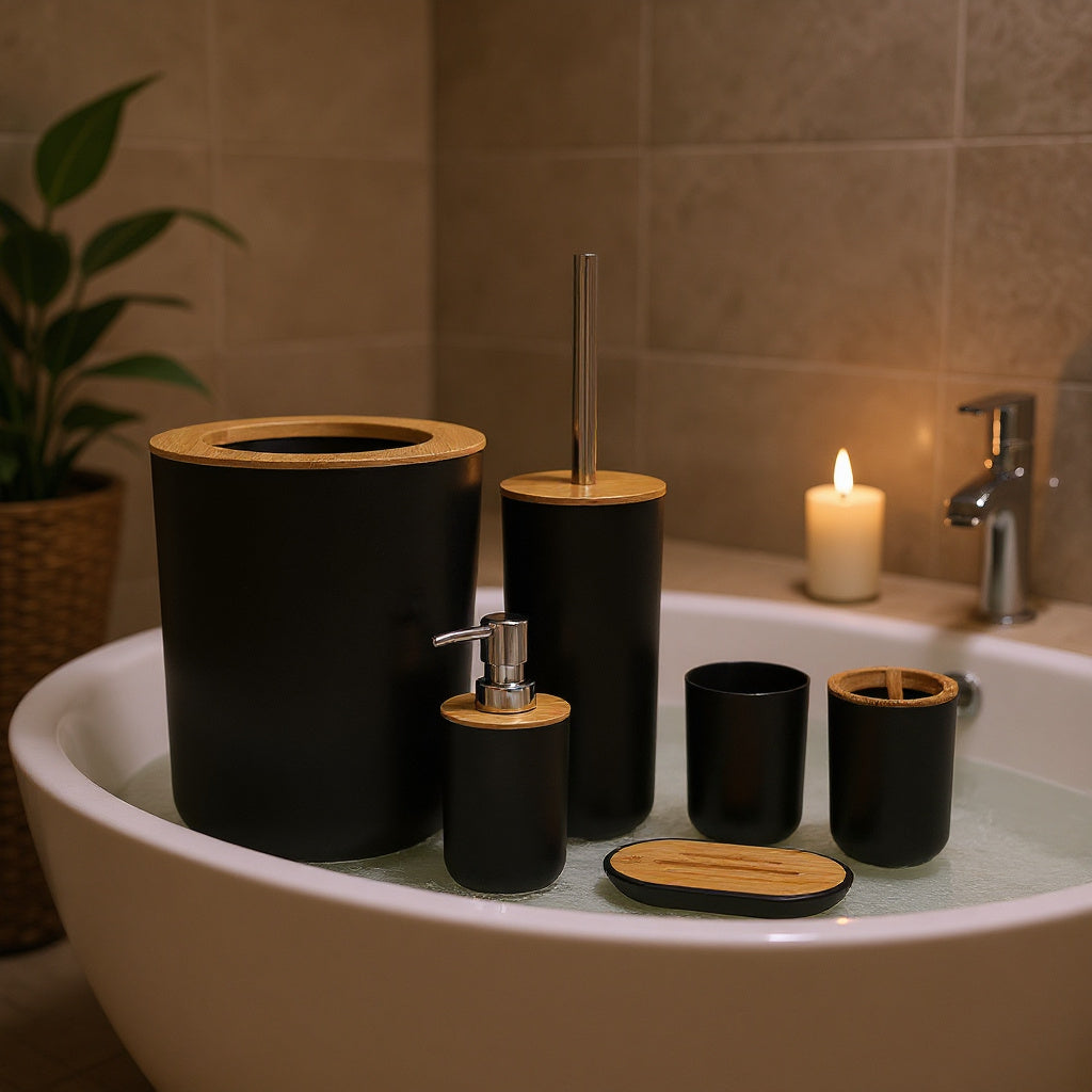 Bamboo Bathroom Set (6 Pieces)