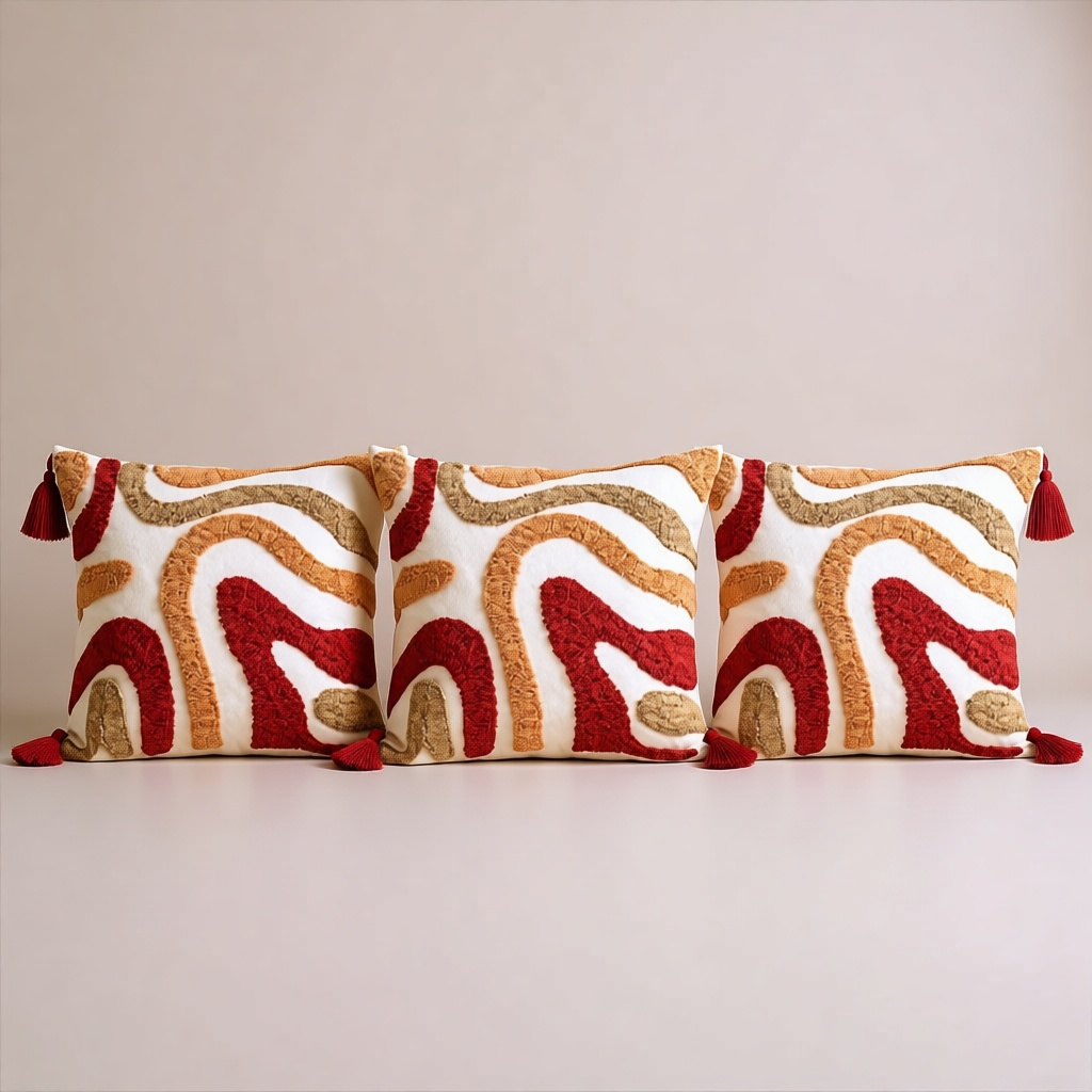 Wave Tufted Cushion Cover shown in full
