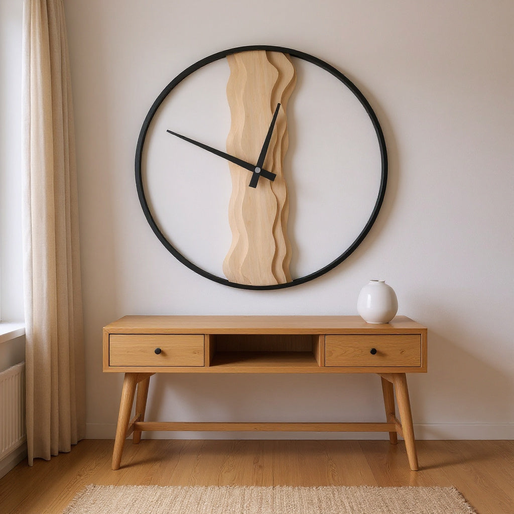 Iron & Oak Wall Clock