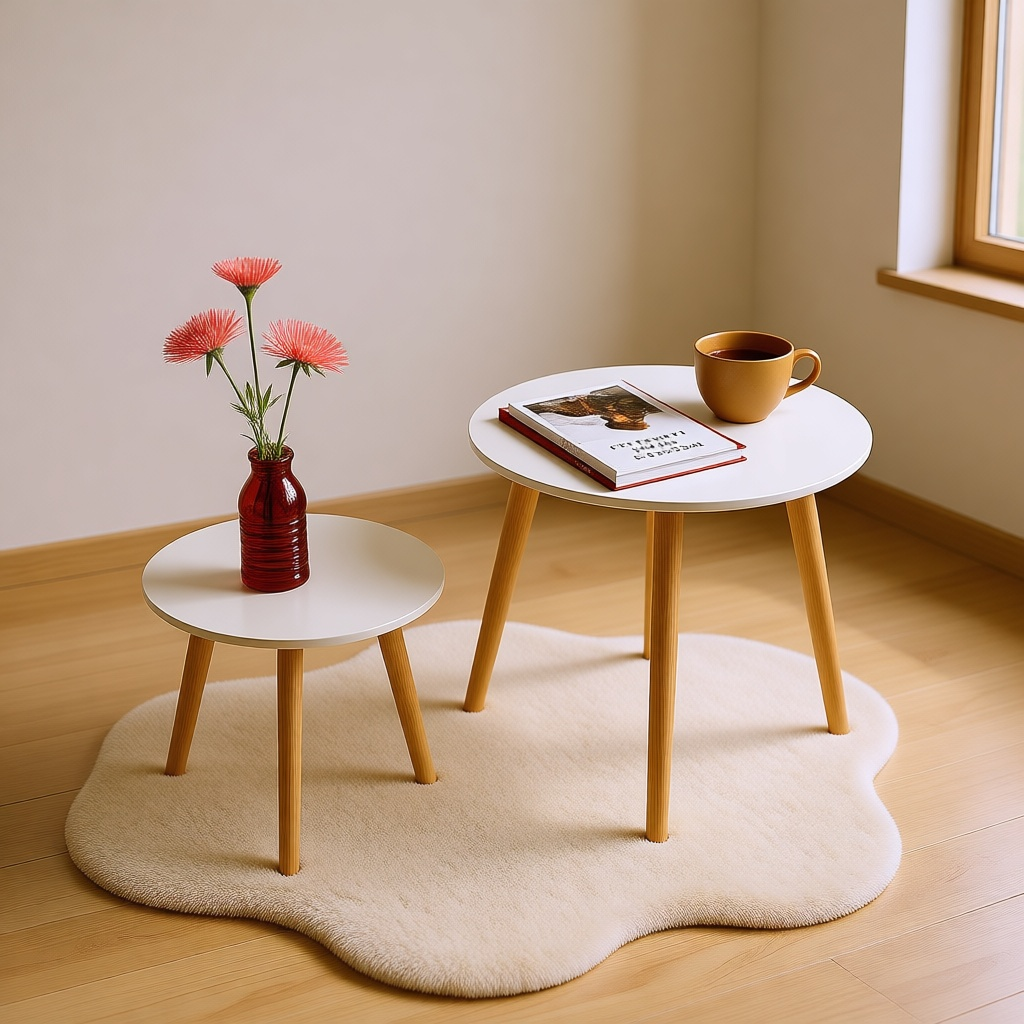 Round Side Table Set of 2
