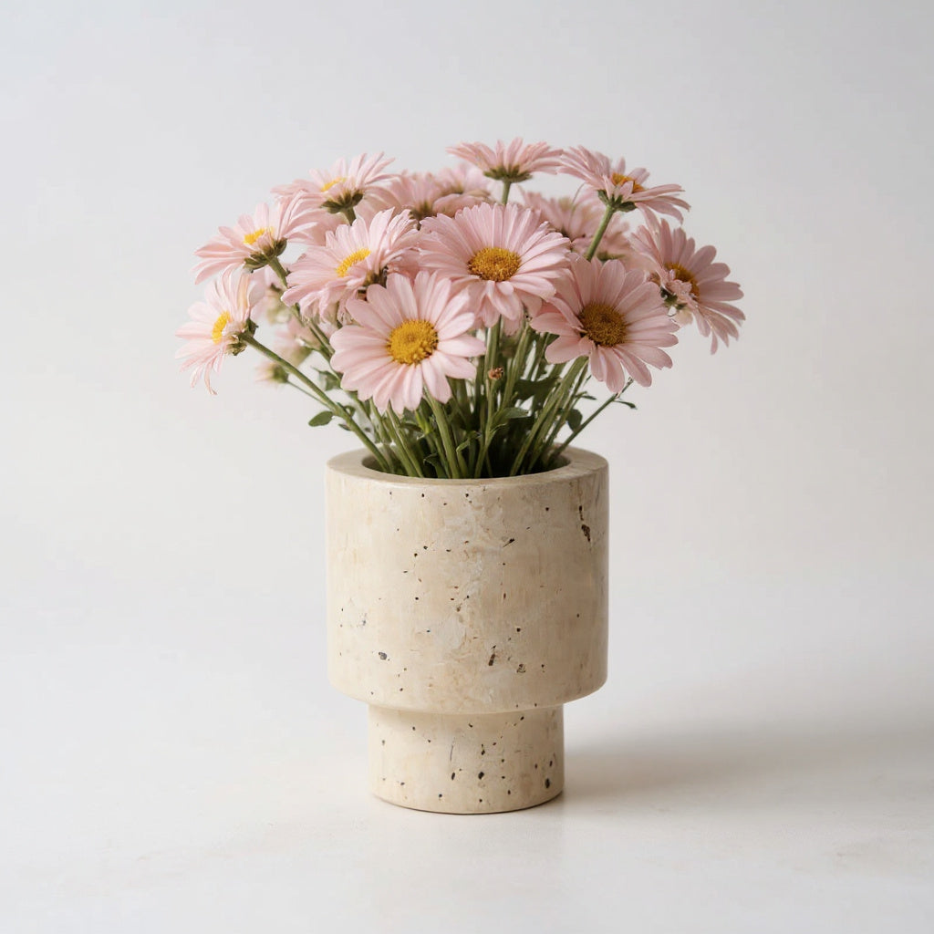 Natural Travertine Pampas Vase
