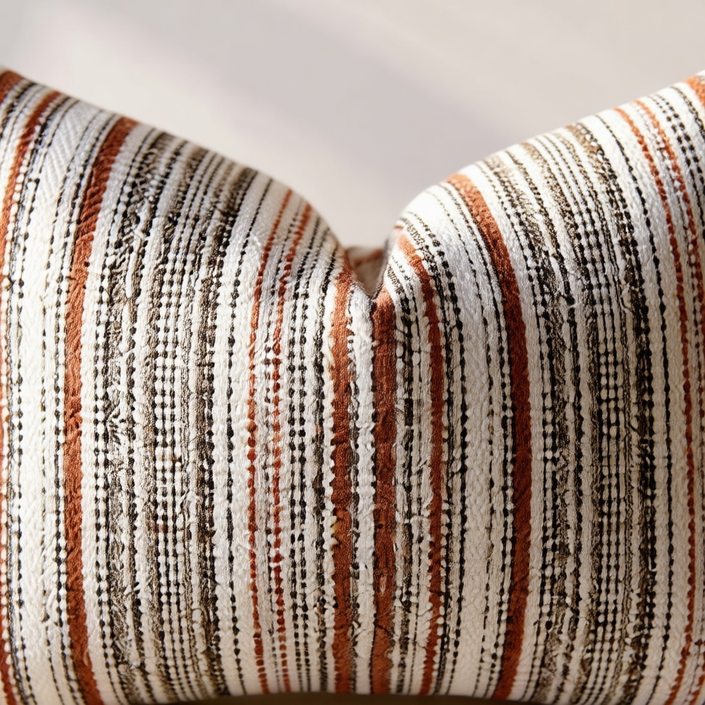 Striped Bouclé Cushion Cover