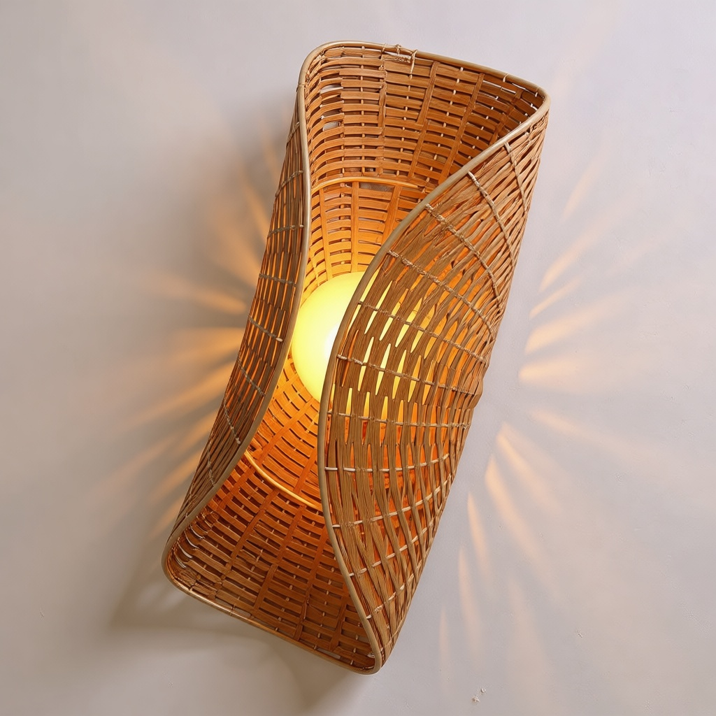 Woven Rattan Wall Sconce