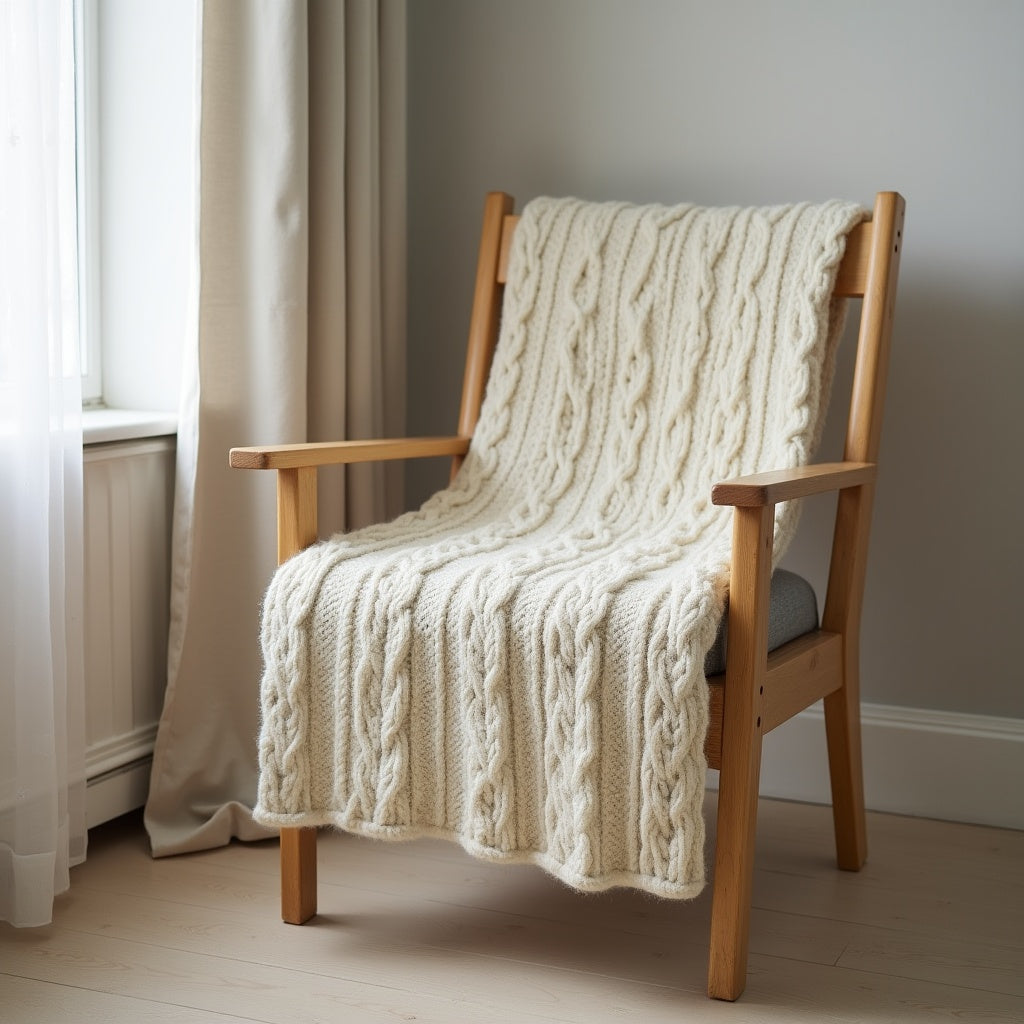 Trecce Cable Knit Throw