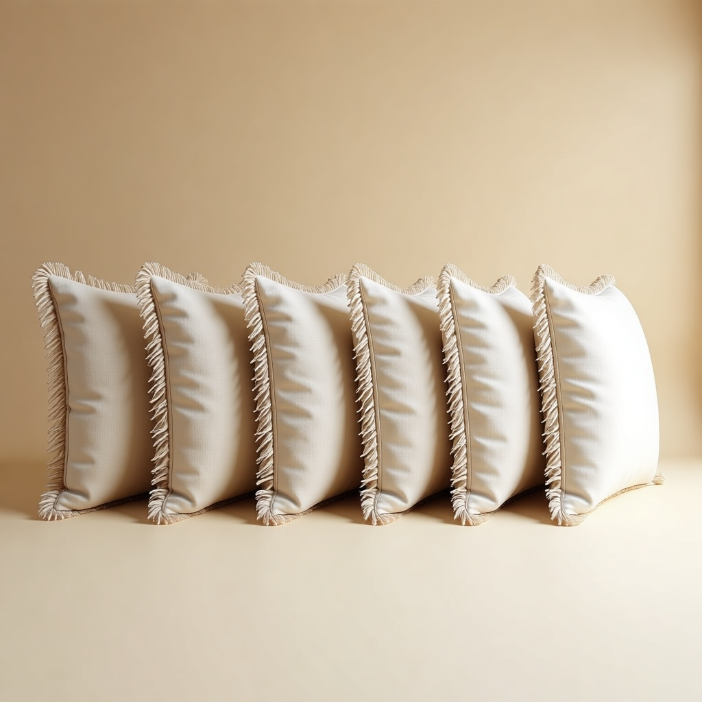 Fringed Linen Cushion shown in full