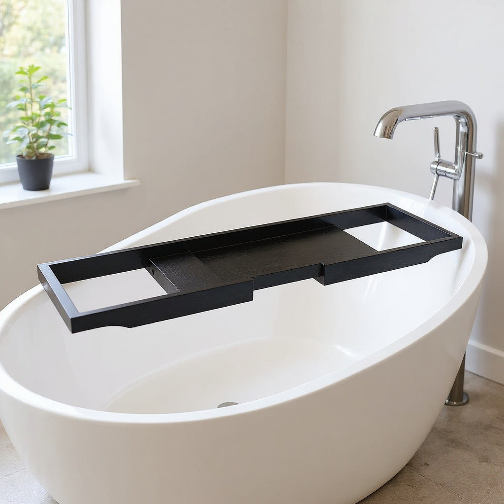 Freestanding Bamboo Bath Shelf