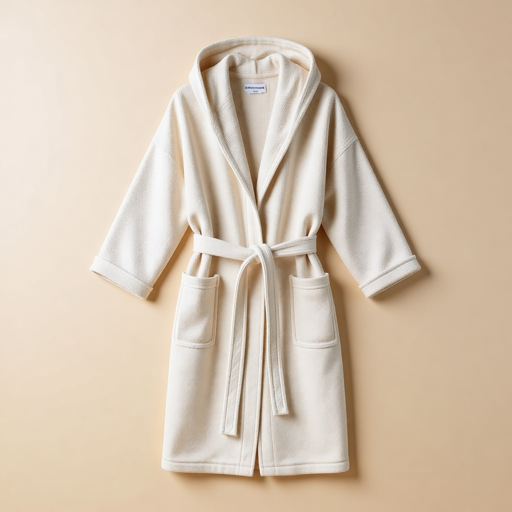 Hooded Waffle Robe shown in full