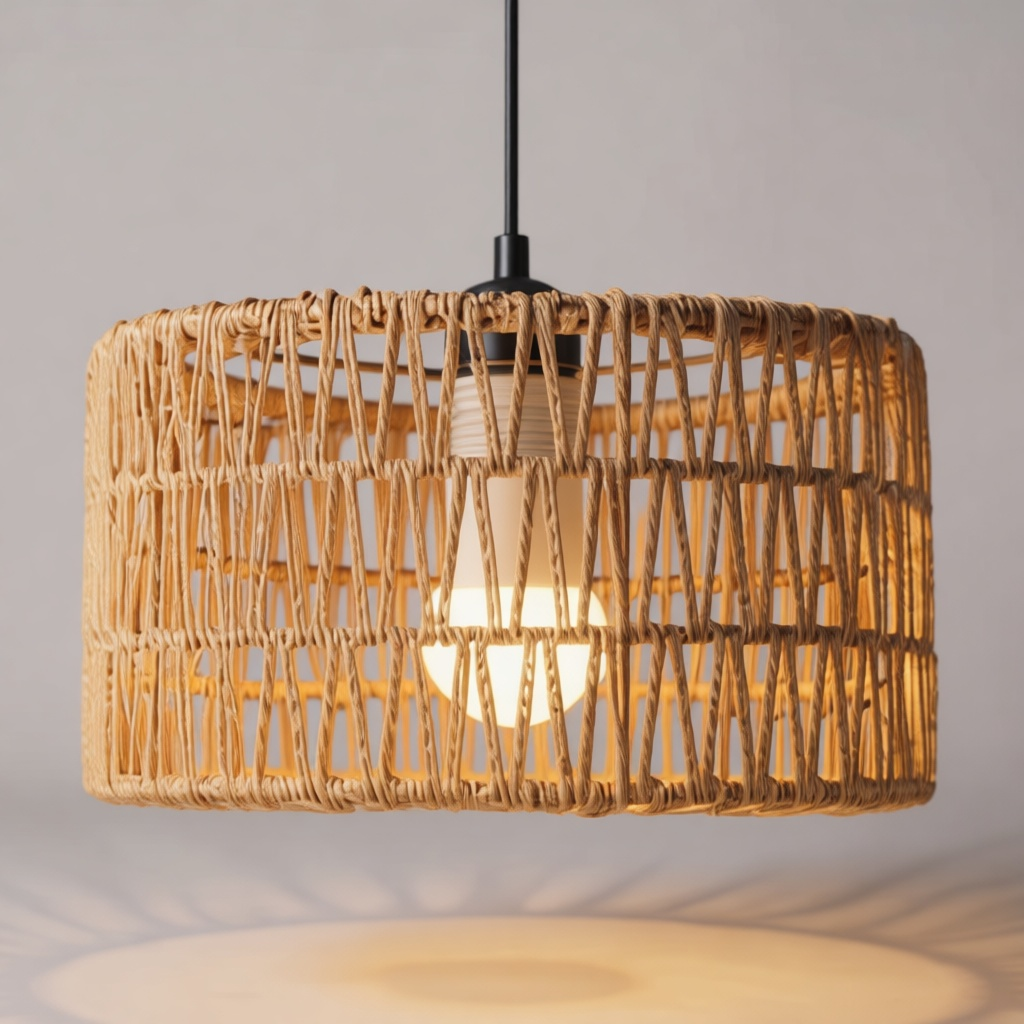 Wicker Rattan Ceiling Lamp