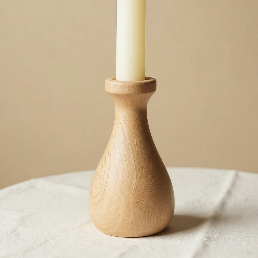 Fuso Wooden Candlestick