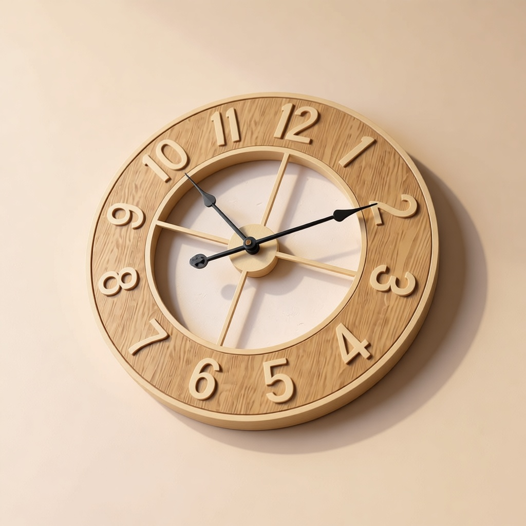 Silent Wood-Grain Wall Clock 60 cm