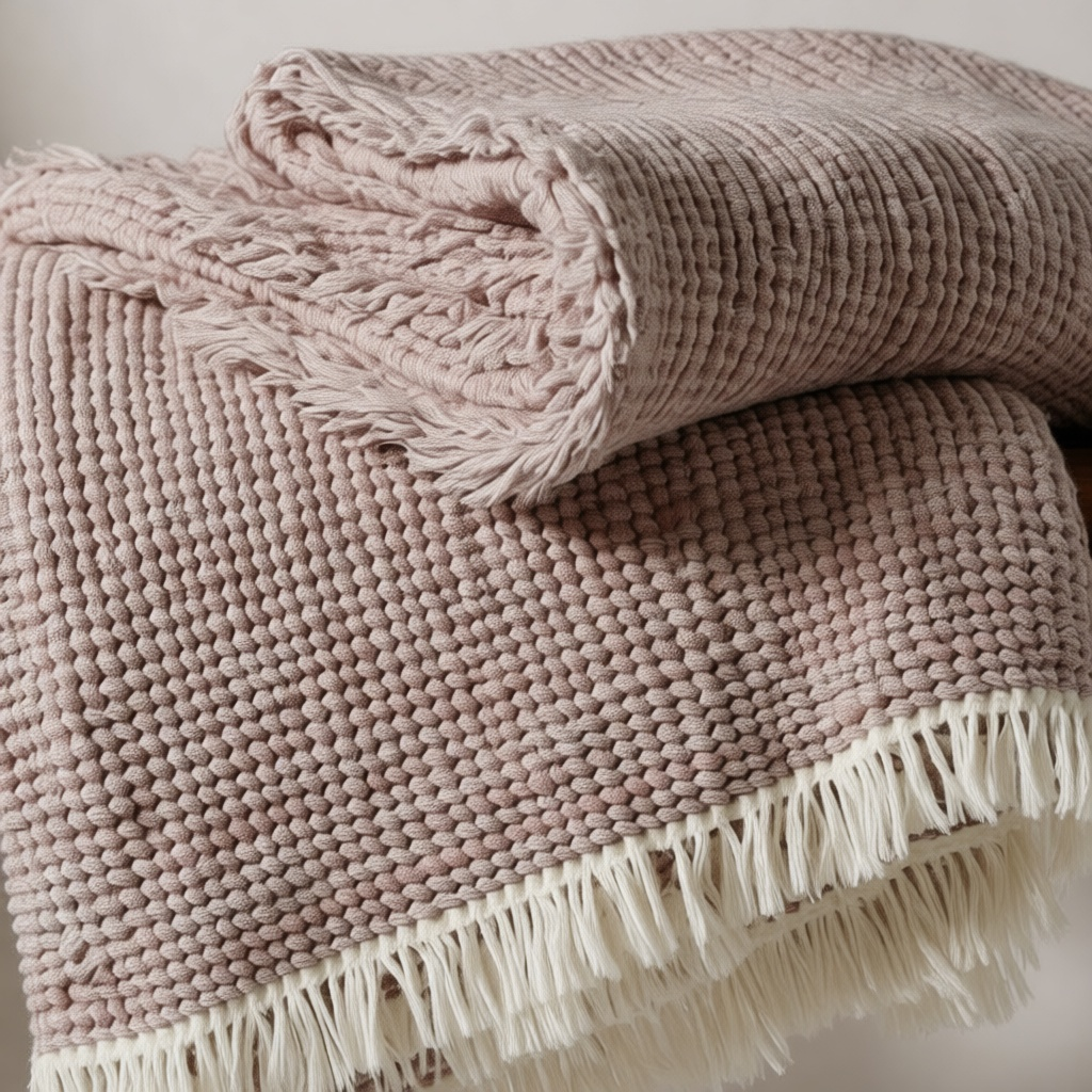 Cotton-Linen Tassel Throw