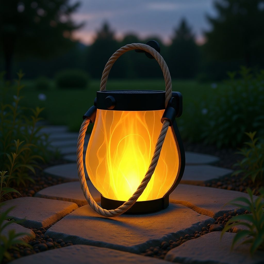Solar Flame Rope Lantern