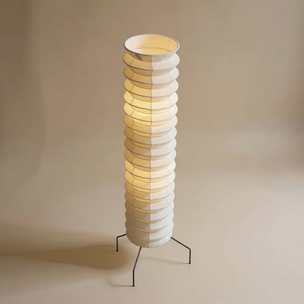 Rice Paper Column Floor Lamp