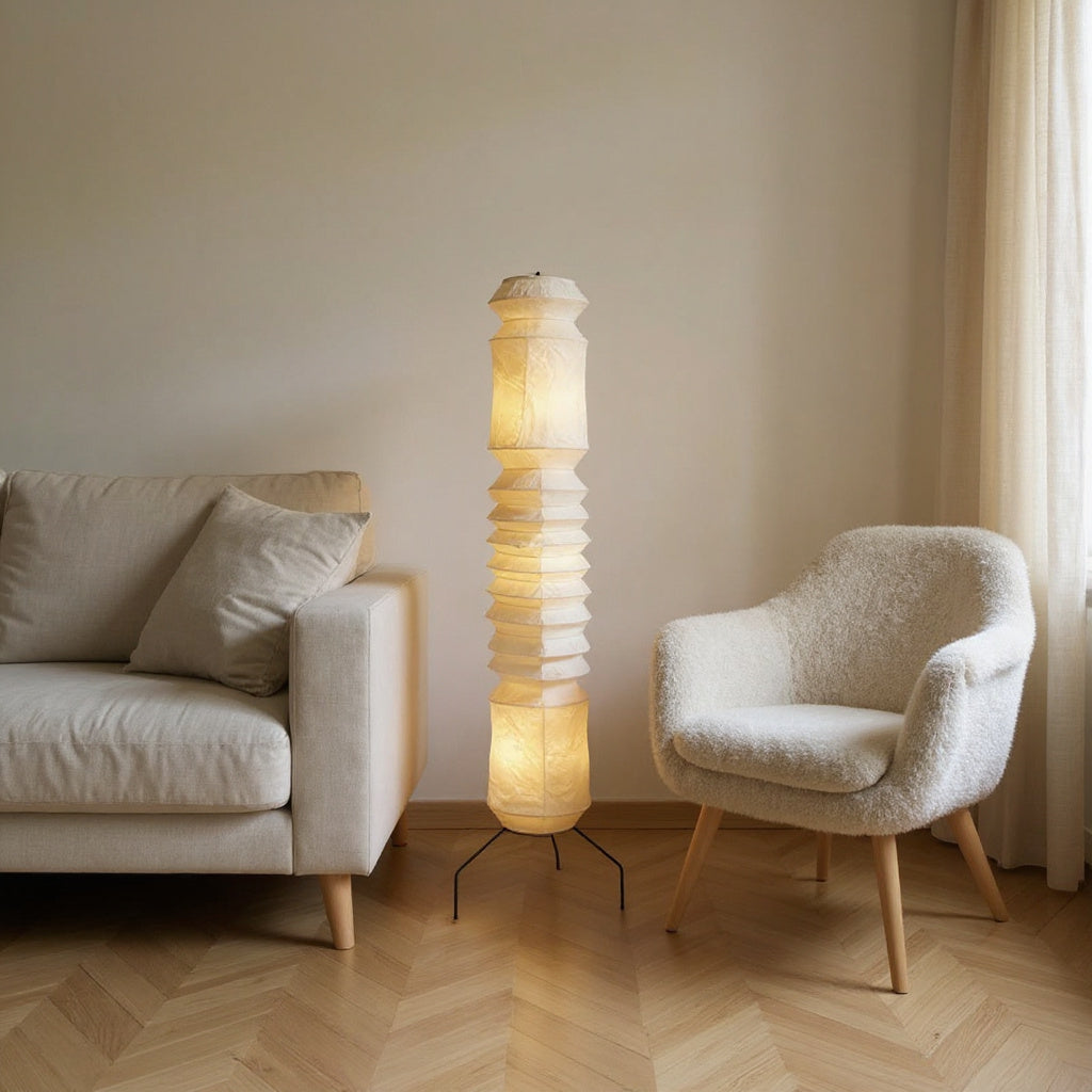 Rice Paper Column Floor Lamp