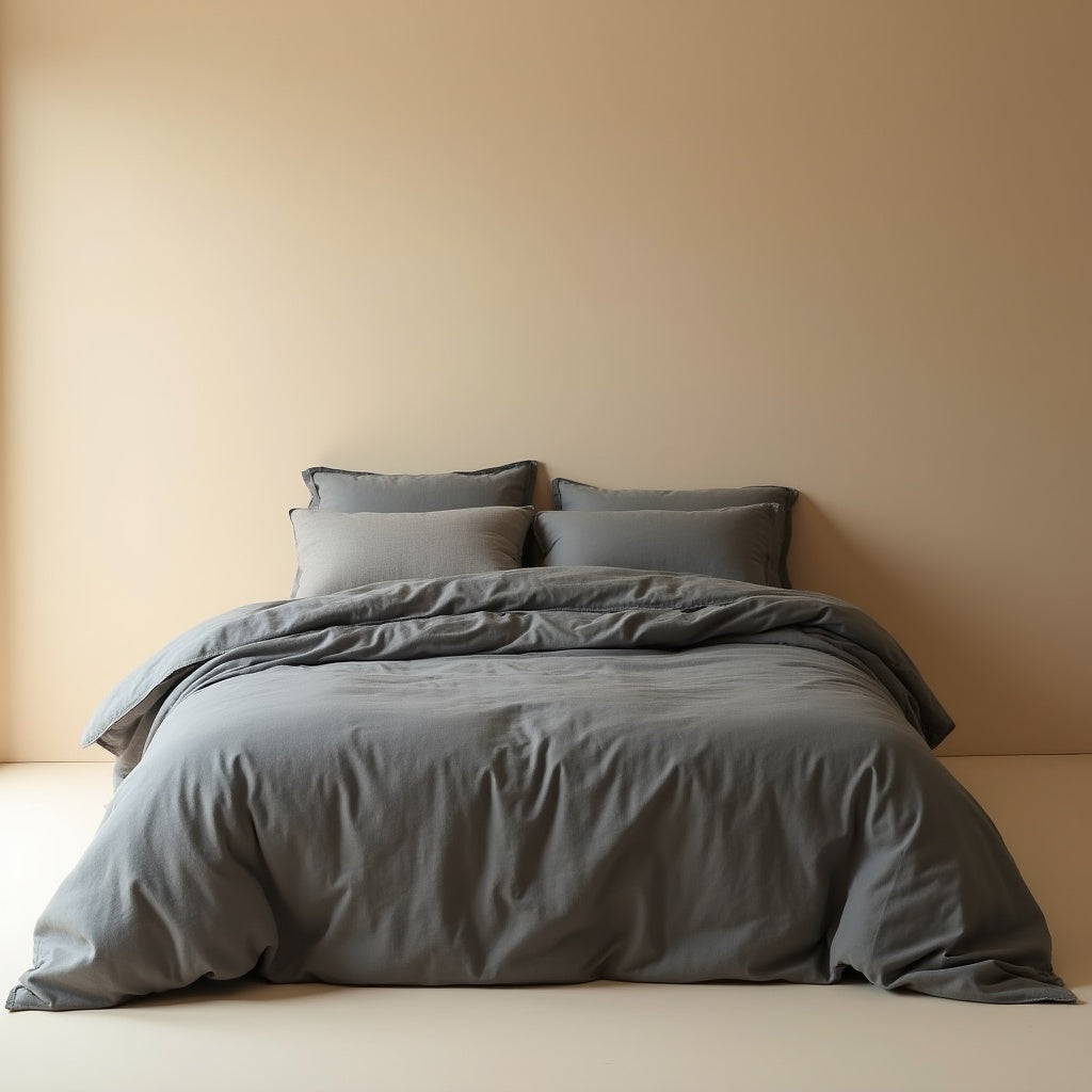 Linen Duvet Set — Charcoal