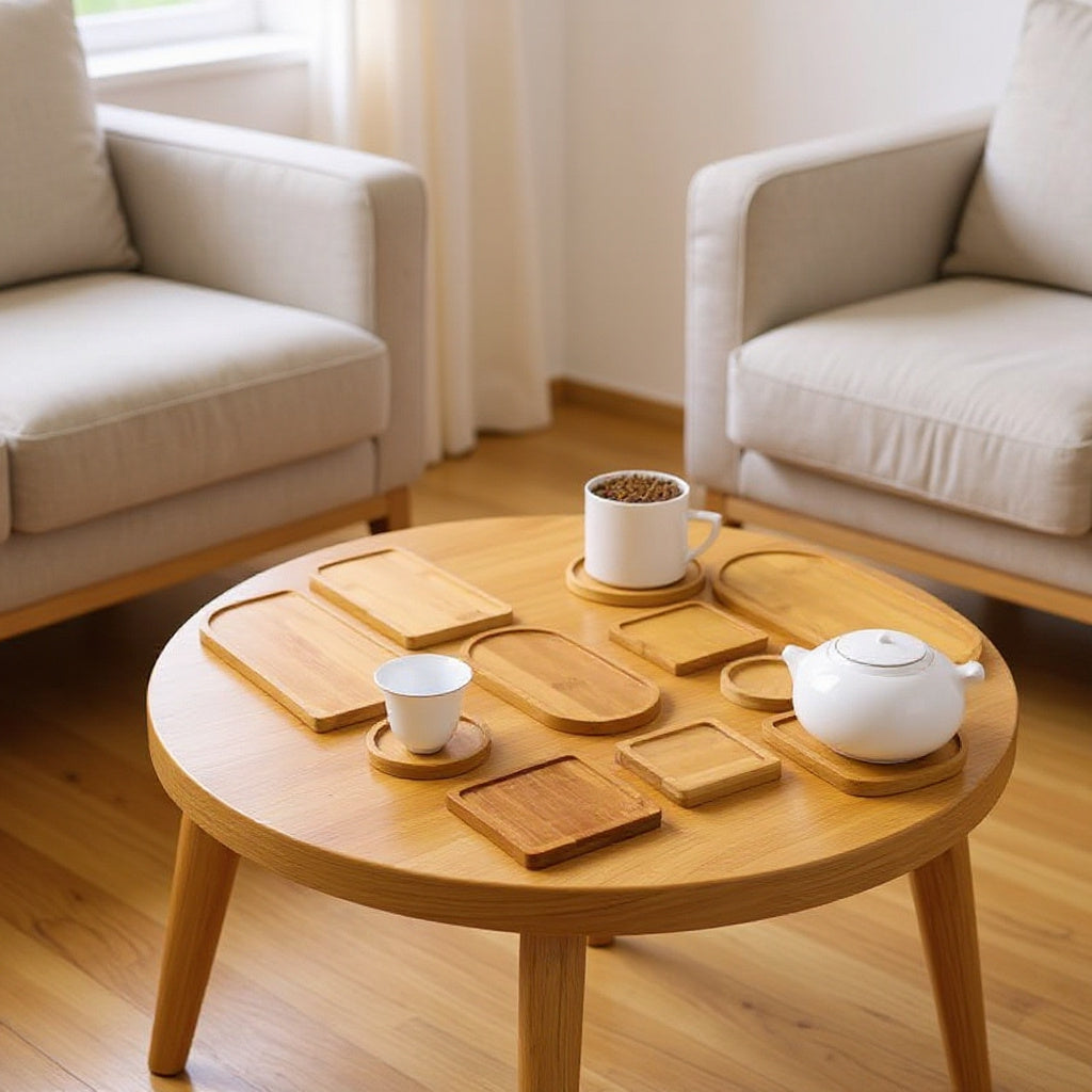 Bamboo Tray & Coaster Set