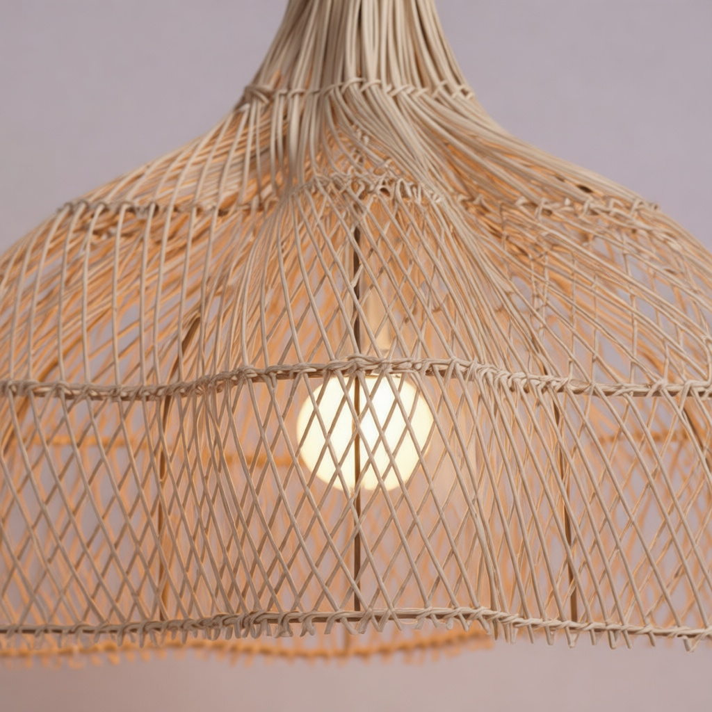 Hand-Woven Rattan Art Chandelier