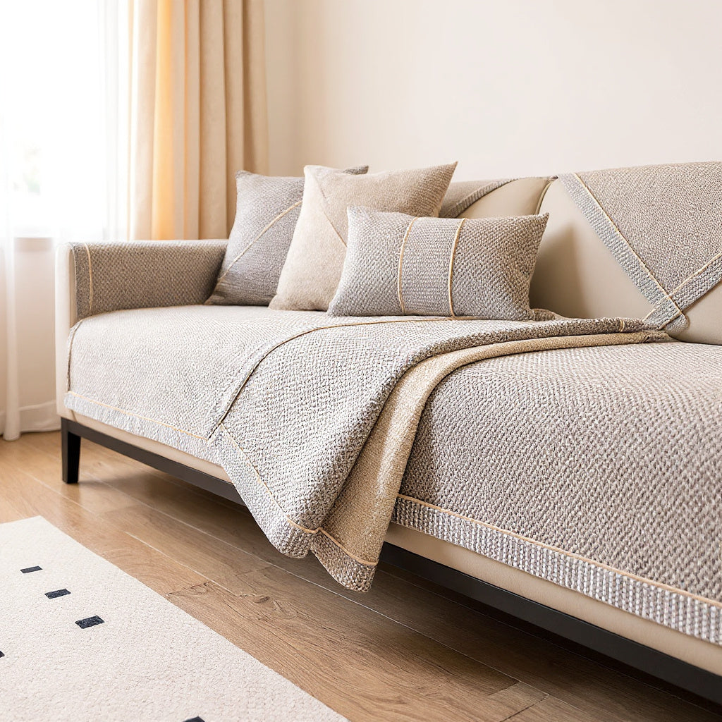 Woven Cotton-Linen Sofa Seat Cover