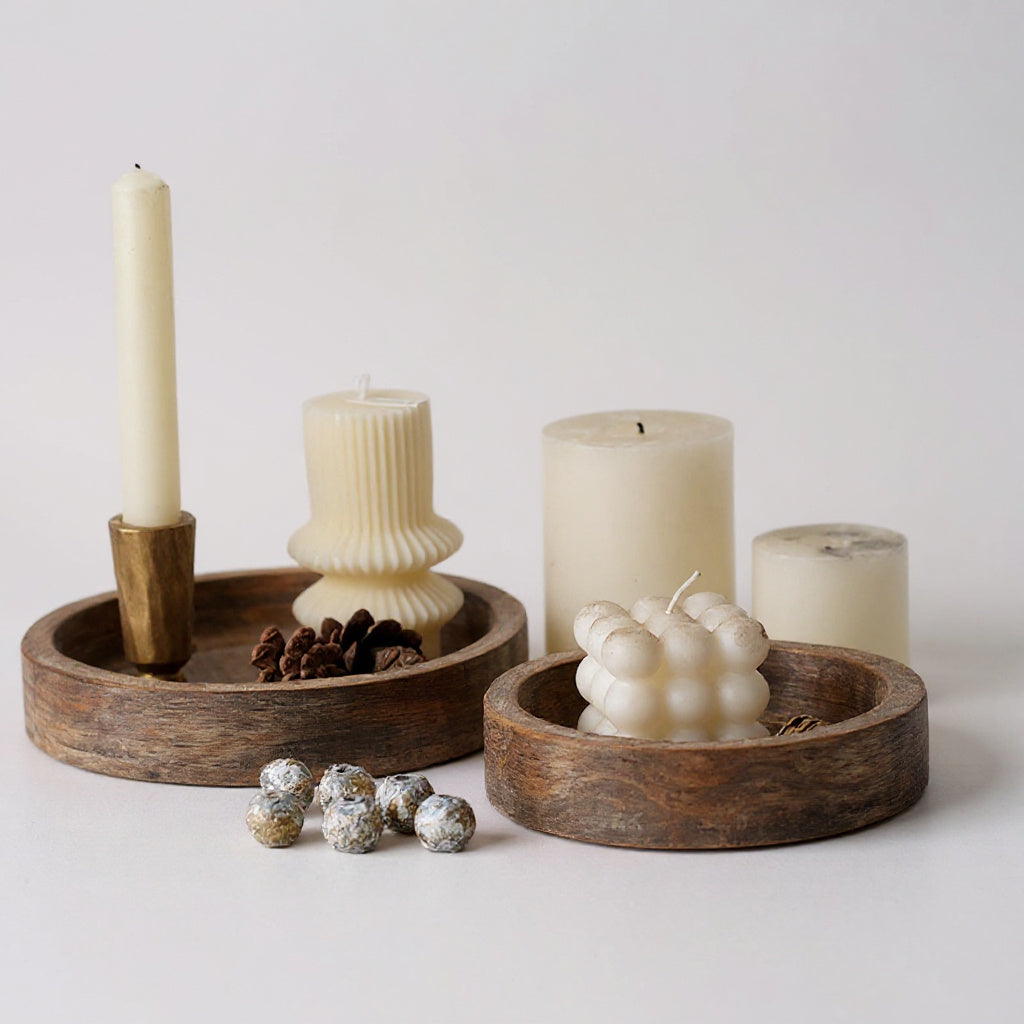 Rustic Wooden Candle Tray