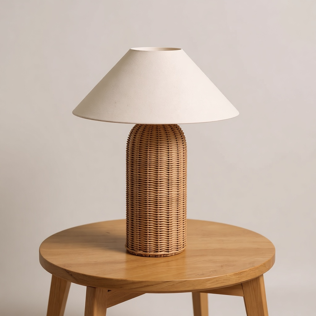 Wabi-Sabi Rattan Table Lamp