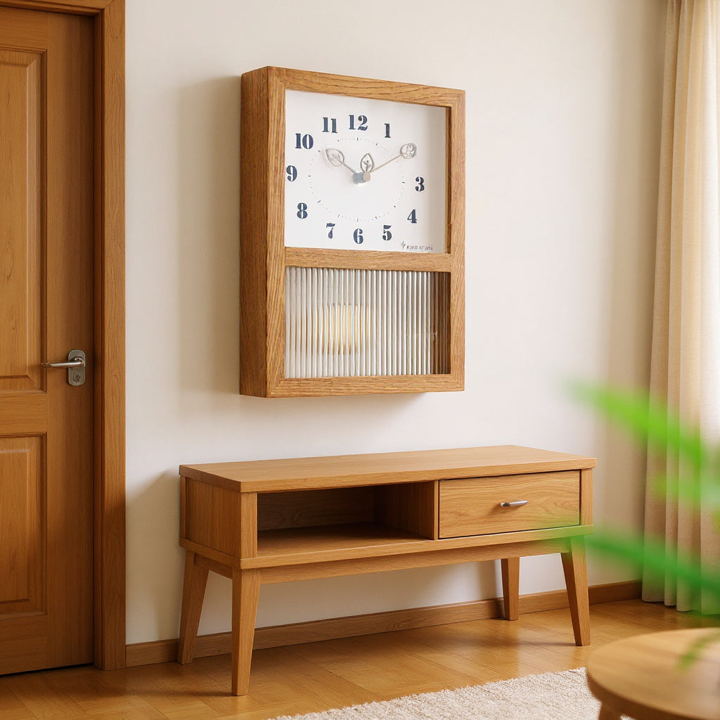 Natural Walnut Sculpted Wall Clock