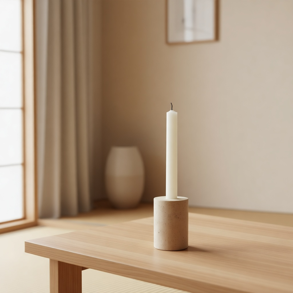 Cera Travertine Candle Holder
