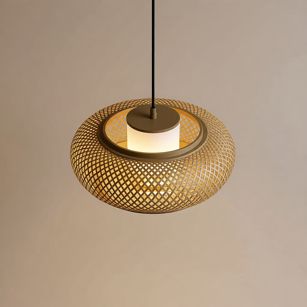 Bamboo Three-Light Ceiling Lamp