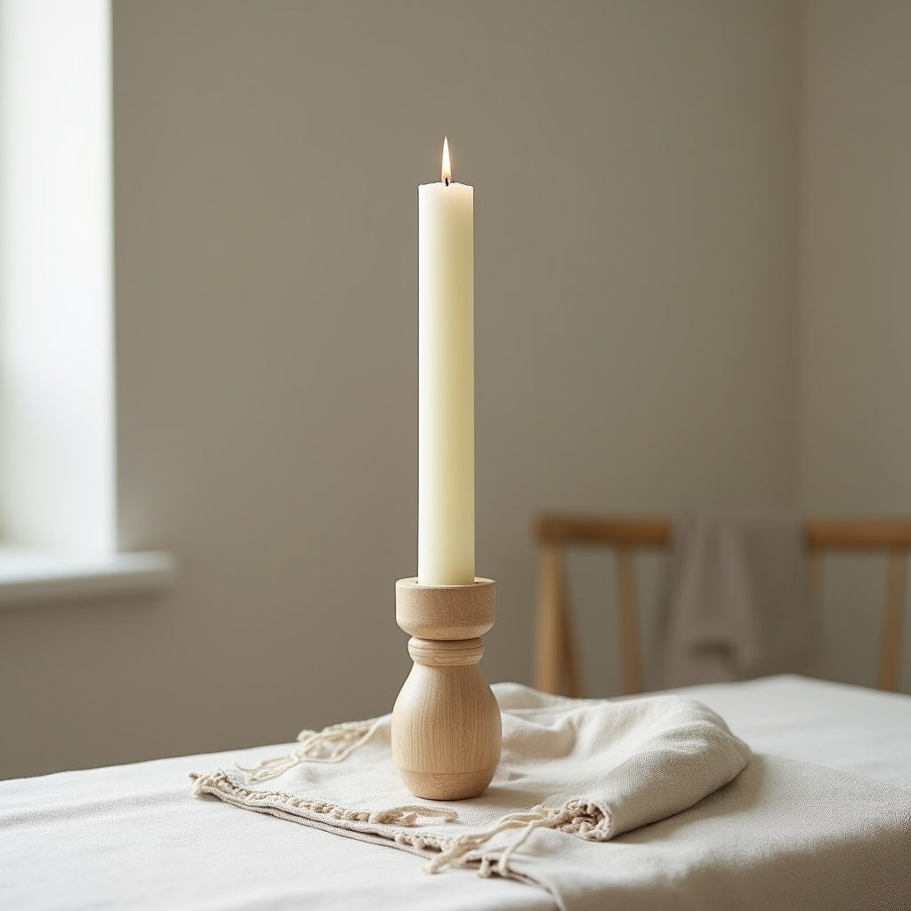 Fuso Wooden Candlestick