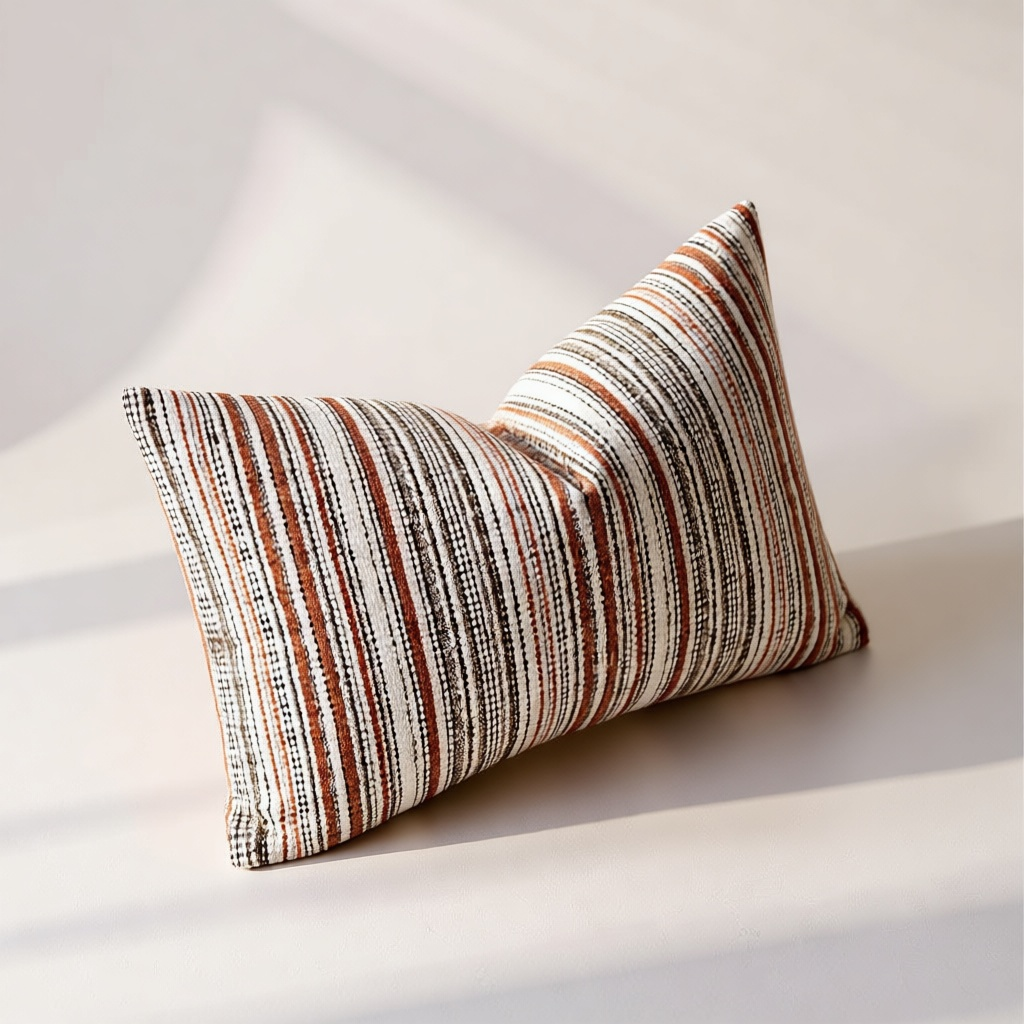 Striped Bouclé Cushion Cover