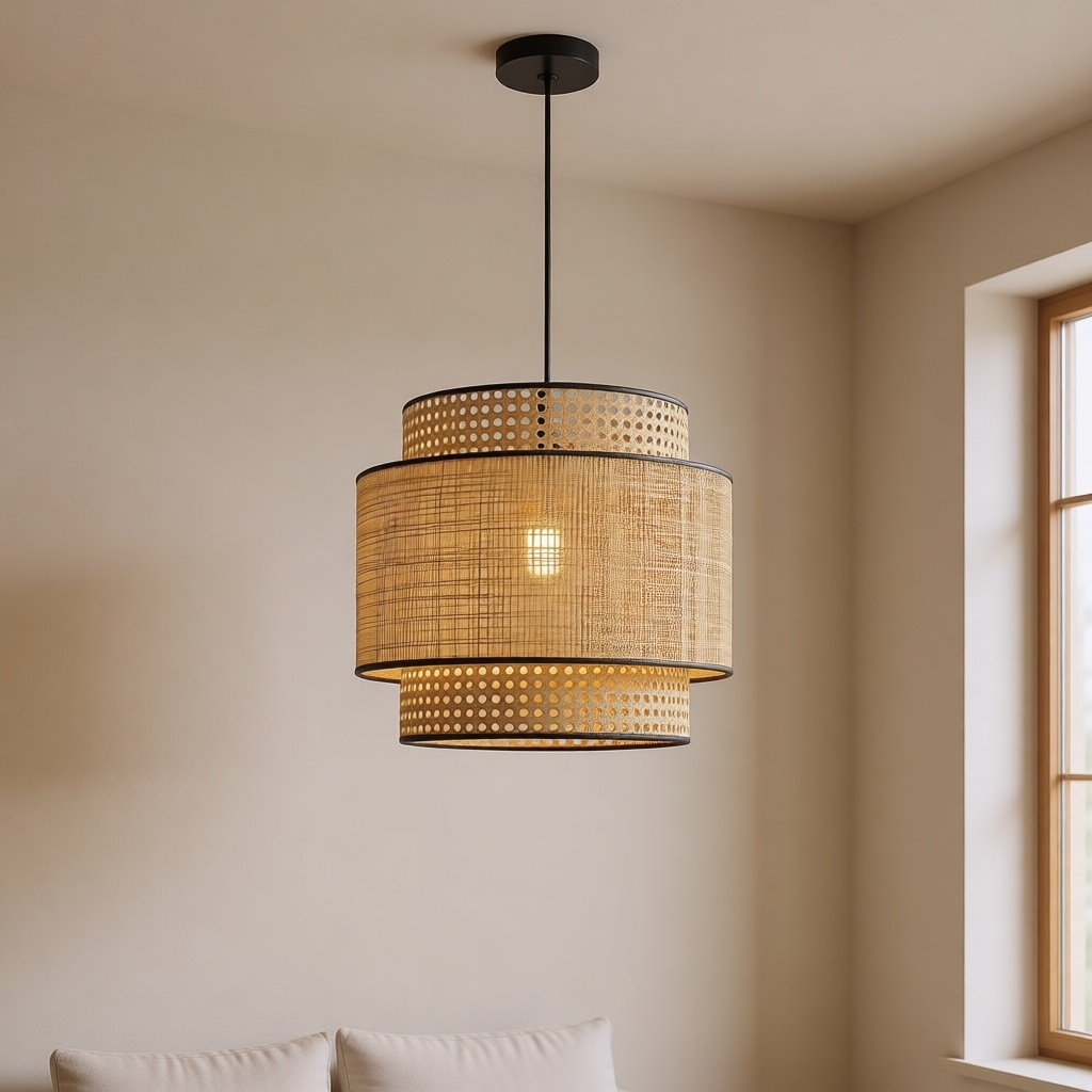 Double Linen Pendant Ø40