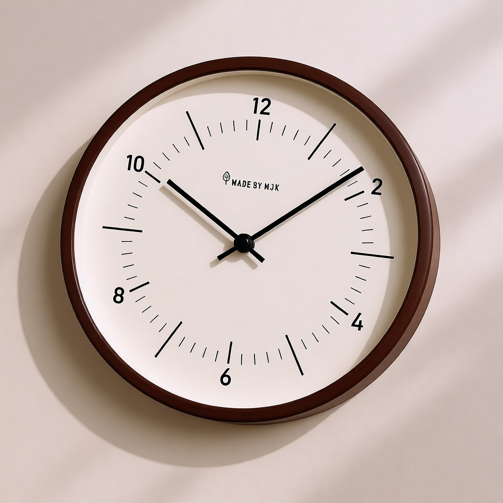 Walnut Minimal Wall Clock